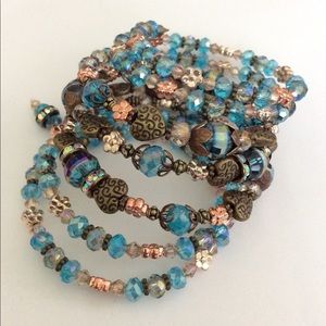 🎉Turquoise Swavorski Crystal Bracelet.  Handmade